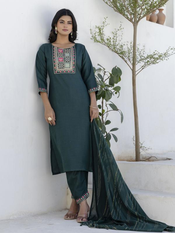 VP 9709 G Women Kurta and Trousers Pant Sets Cotton Blend